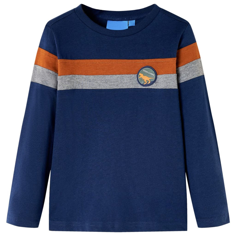 Camicia per bambini Vidaxl con maniche lunghe 92 blu navy