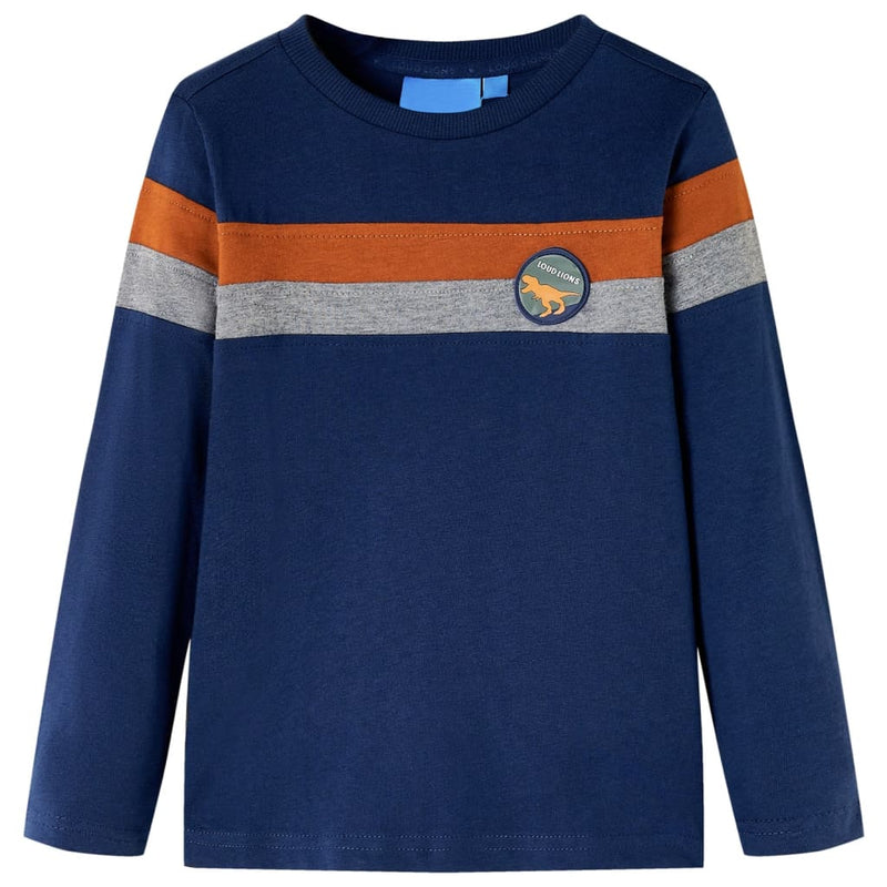 Camicia per bambini Vidaxl con maniche lunghe 104 blu navy