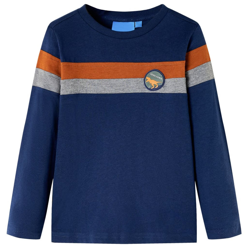 Camicia per bambini Vidaxl con maniche lunghe 116 blu navy