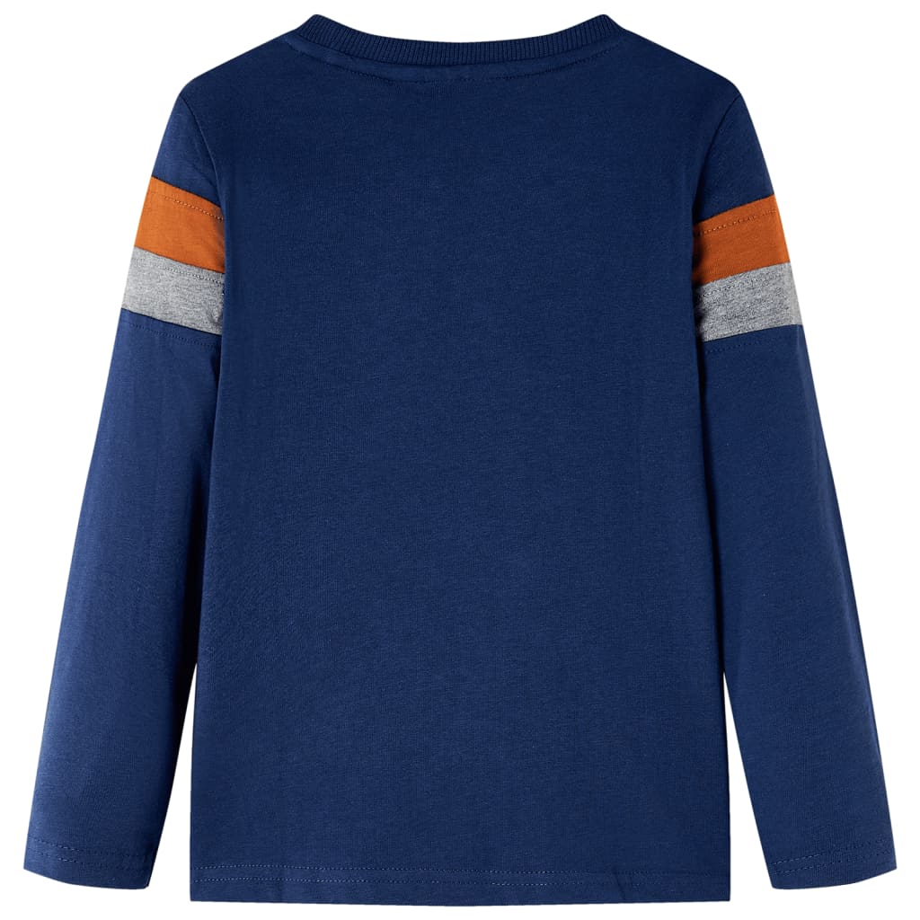 Camicia per bambini Vidaxl con maniche lunghe 116 blu navy