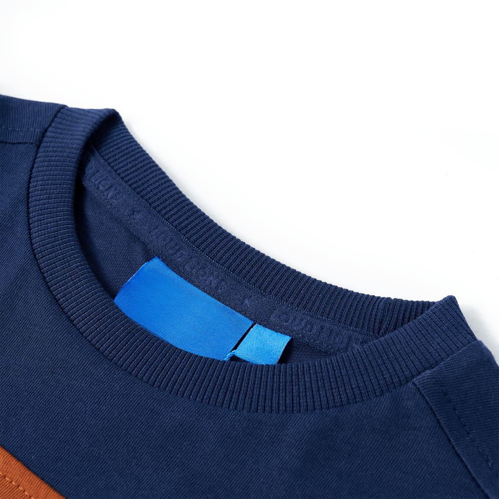 Camicia per bambini Vidaxl con maniche lunghe 116 blu navy