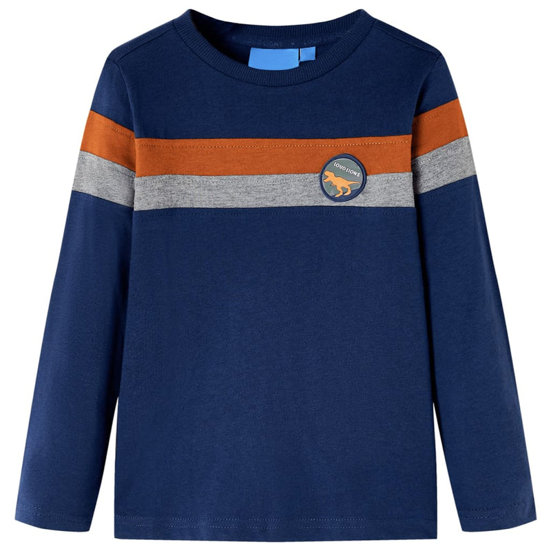 Camicia per bambini Vidaxl con maniche lunghe 128 blu navy