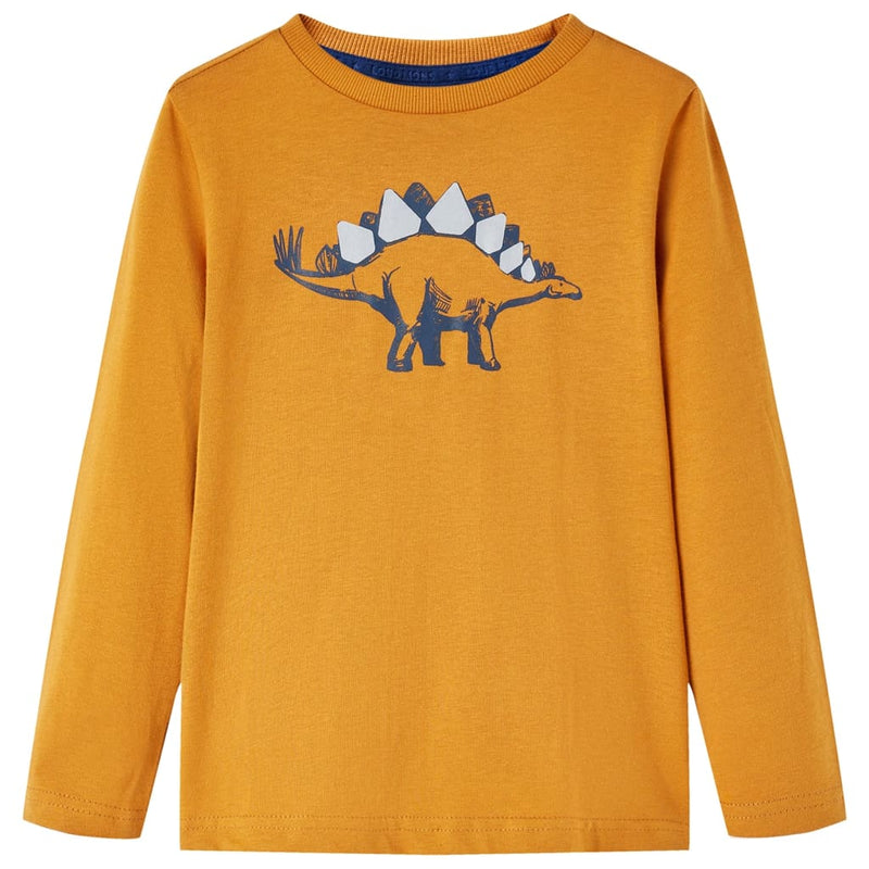Camicia per bambini Vidaxl con maniche lunghe 128 rame scuro