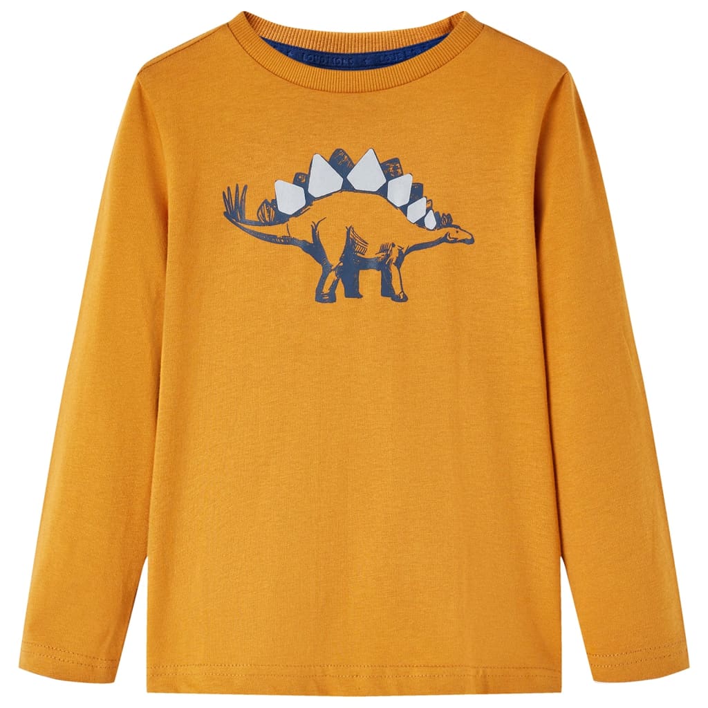 Camicia per bambini Vidaxl con maniche lunghe 128 rame scuro