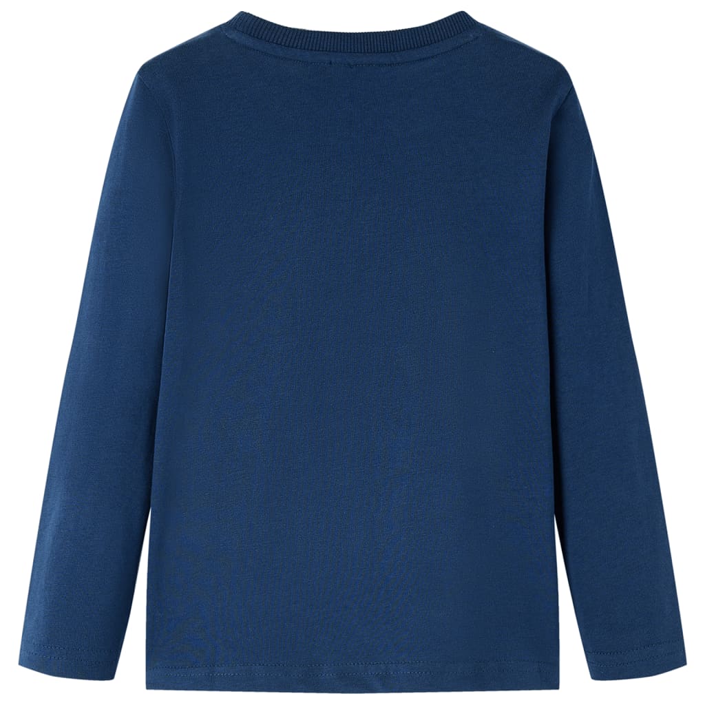 Camicia per bambini Vidaxl con maniche lunghe 116 blu navy