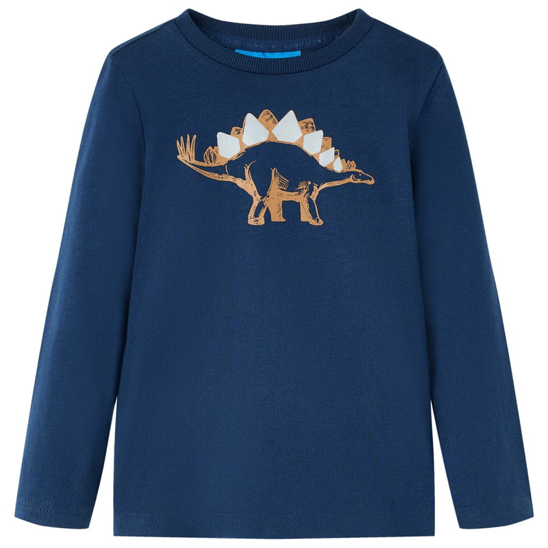 Camicia per bambini Vidaxl con maniche lunghe 128 blu navy