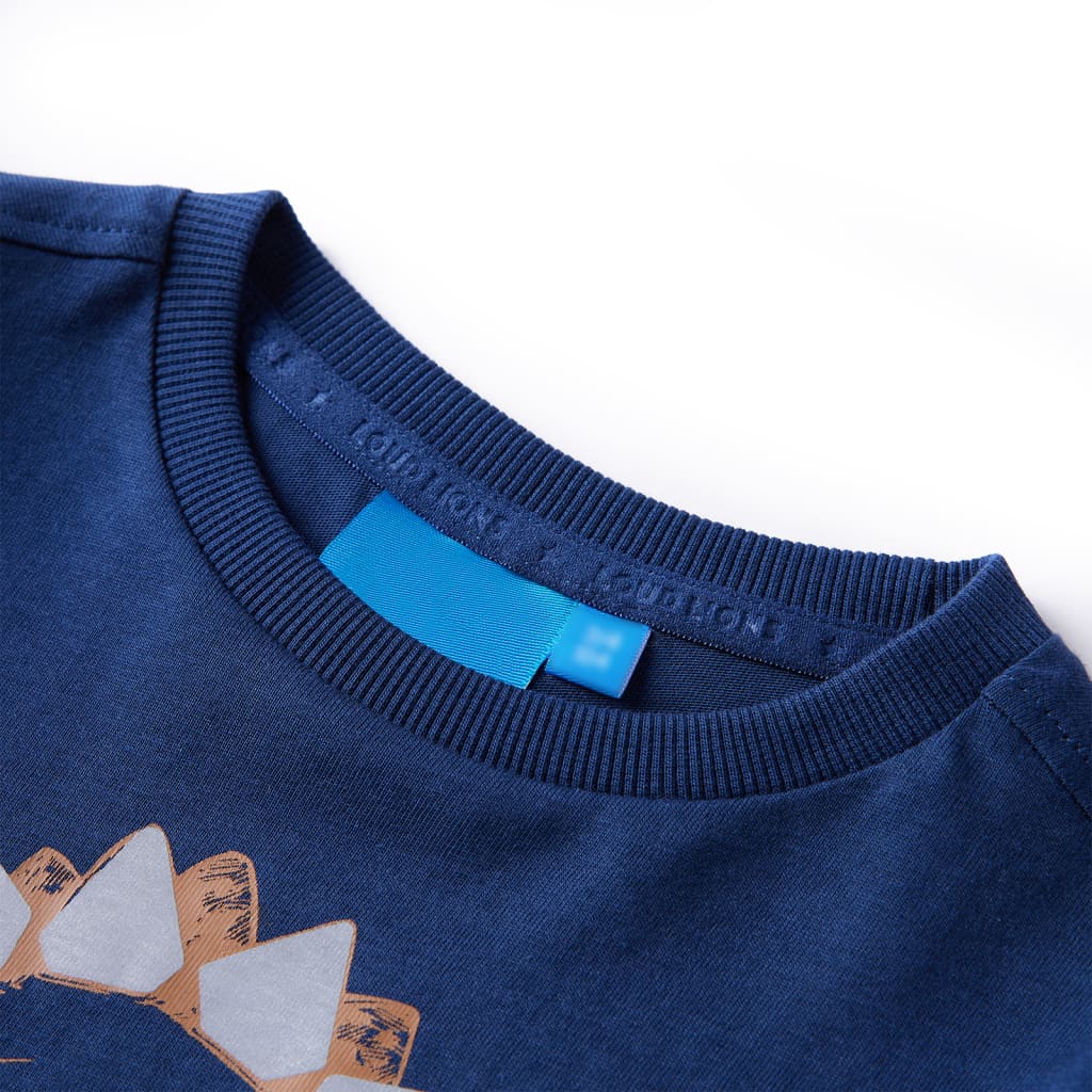 Camisa para niños de Vidaxl con mangas largas 140 azul marino