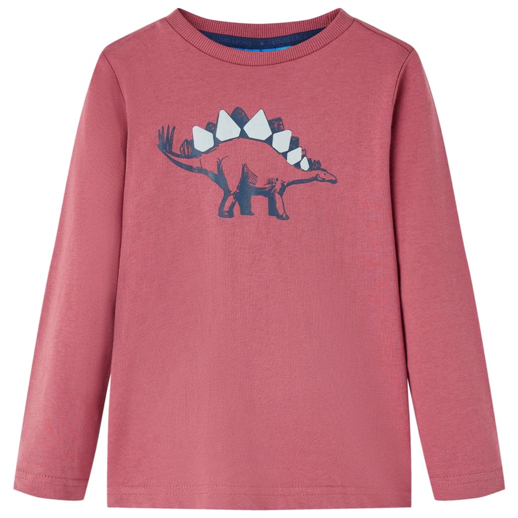 Camicia per bambini Vidaxl con maniche lunghe 128 rosso scuro