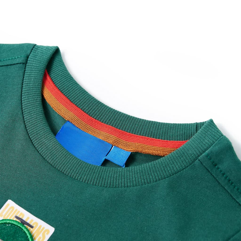 Camisa para niños de Vidaxl con mangas largas 92 verde