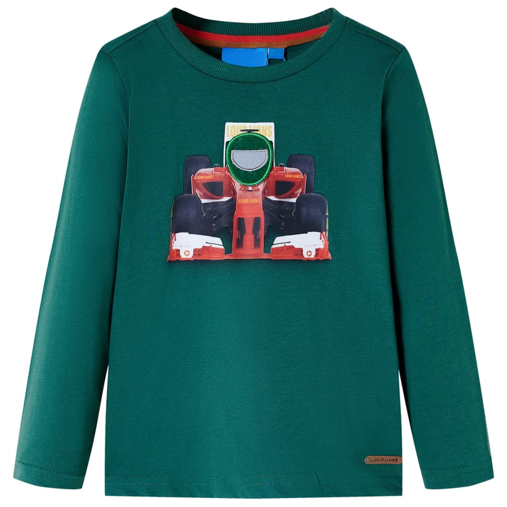 Camicia per bambini Vidaxl con maniche lunghe 128 verde