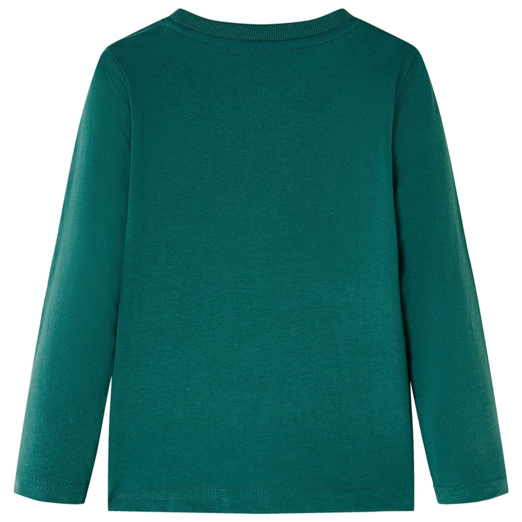 Camicia per bambini Vidaxl con maniche lunghe 128 verde