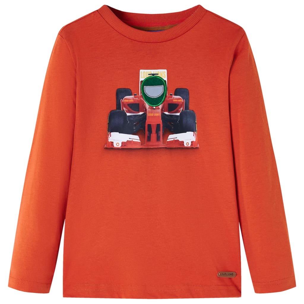 Camisa para niños de Vidaxl con mangas largas 92 naranja