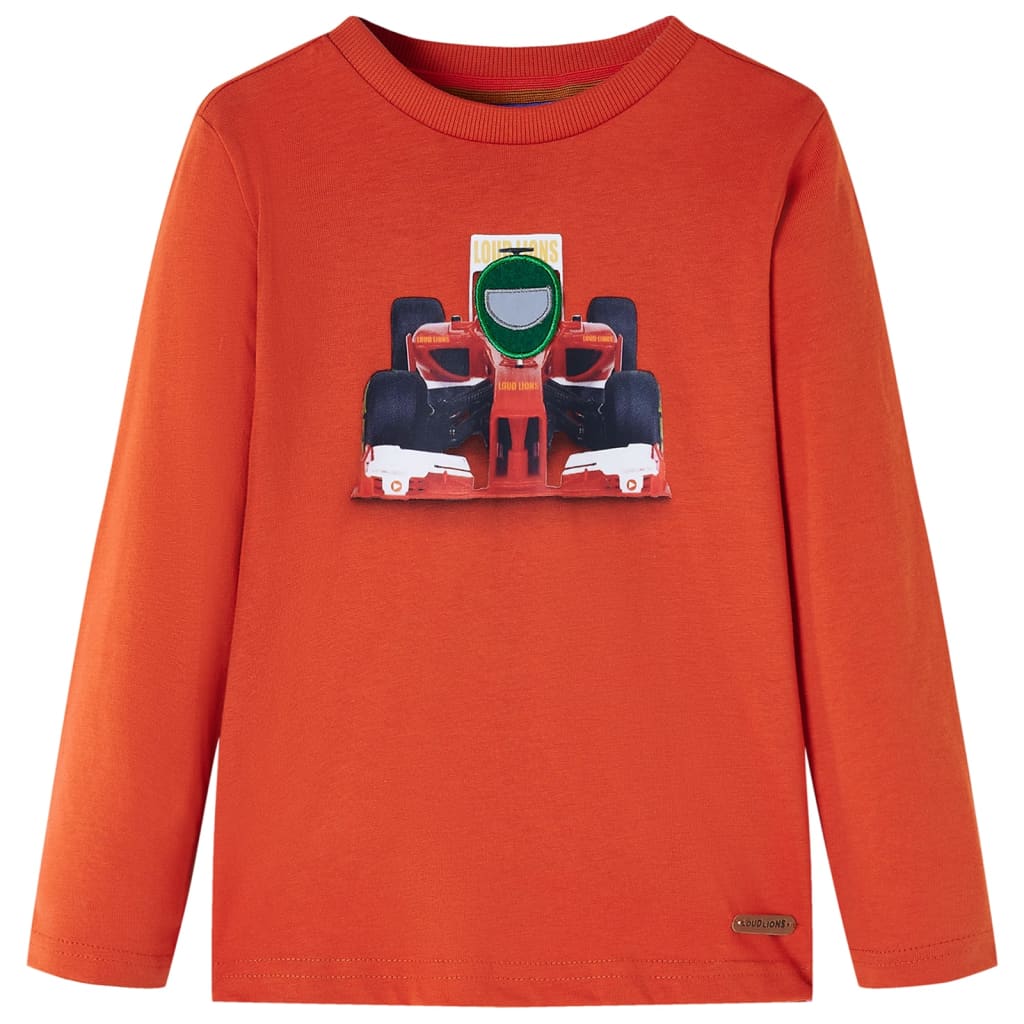 Camisa para niños de Vidaxl con mangas largas 104 naranja