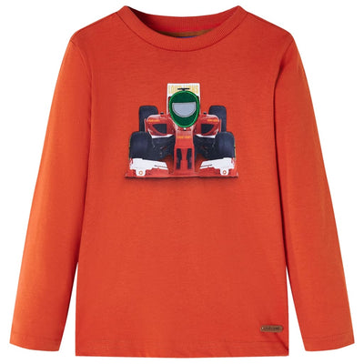 Camisa para niños de Vidaxl con mangas largas 128 naranja