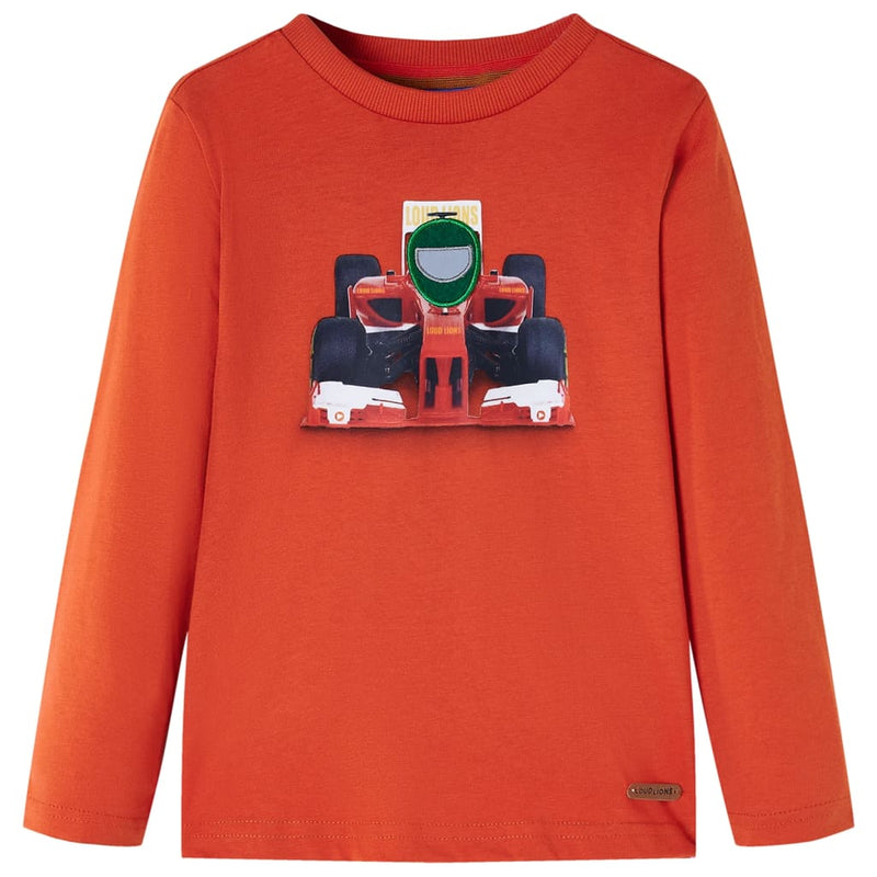 Camicia per bambini Vidaxl con maniche lunghe 128 arancione