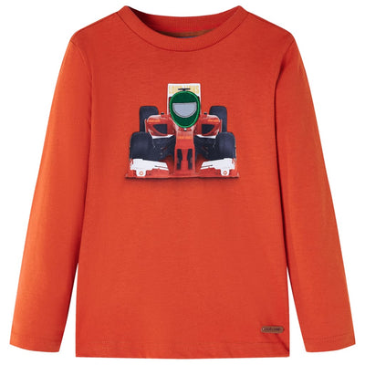 Camisa para niños de Vidaxl con mangas largas 140 naranja