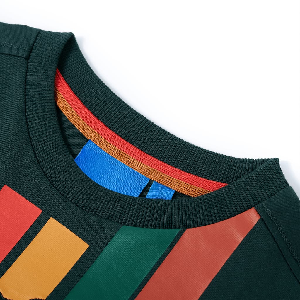 Camicia per bambini Vidaxl con maniche lunghe 104 Donkergroen