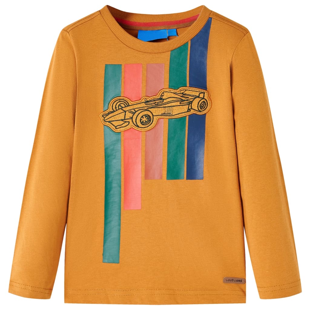 Camisa para niños de Vidaxl con mangas largas 104 Copper oscuro de color