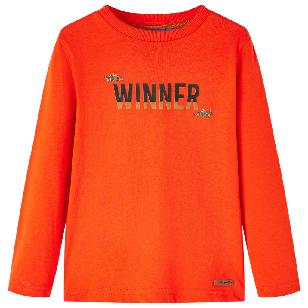 Camisa para niños Vidaxl con mangas largas 92 Brightroranje