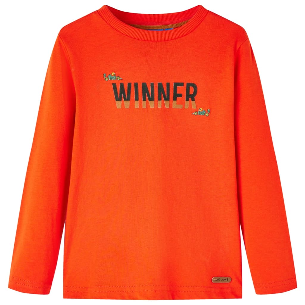 Camicia per bambini Vidaxl con maniche lunghe 128 Brightroranje
