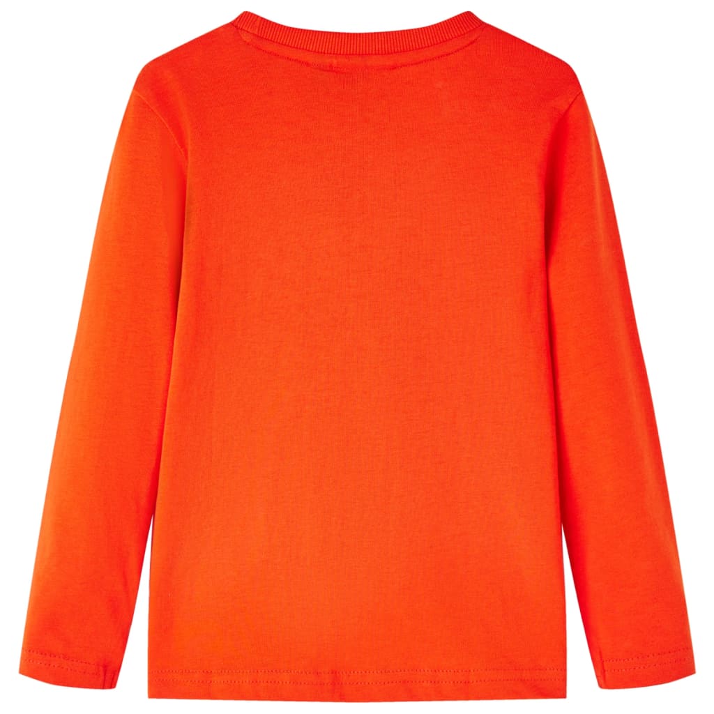 Camisa para niños Vidaxl con mangas largas 128 Naranja brillante