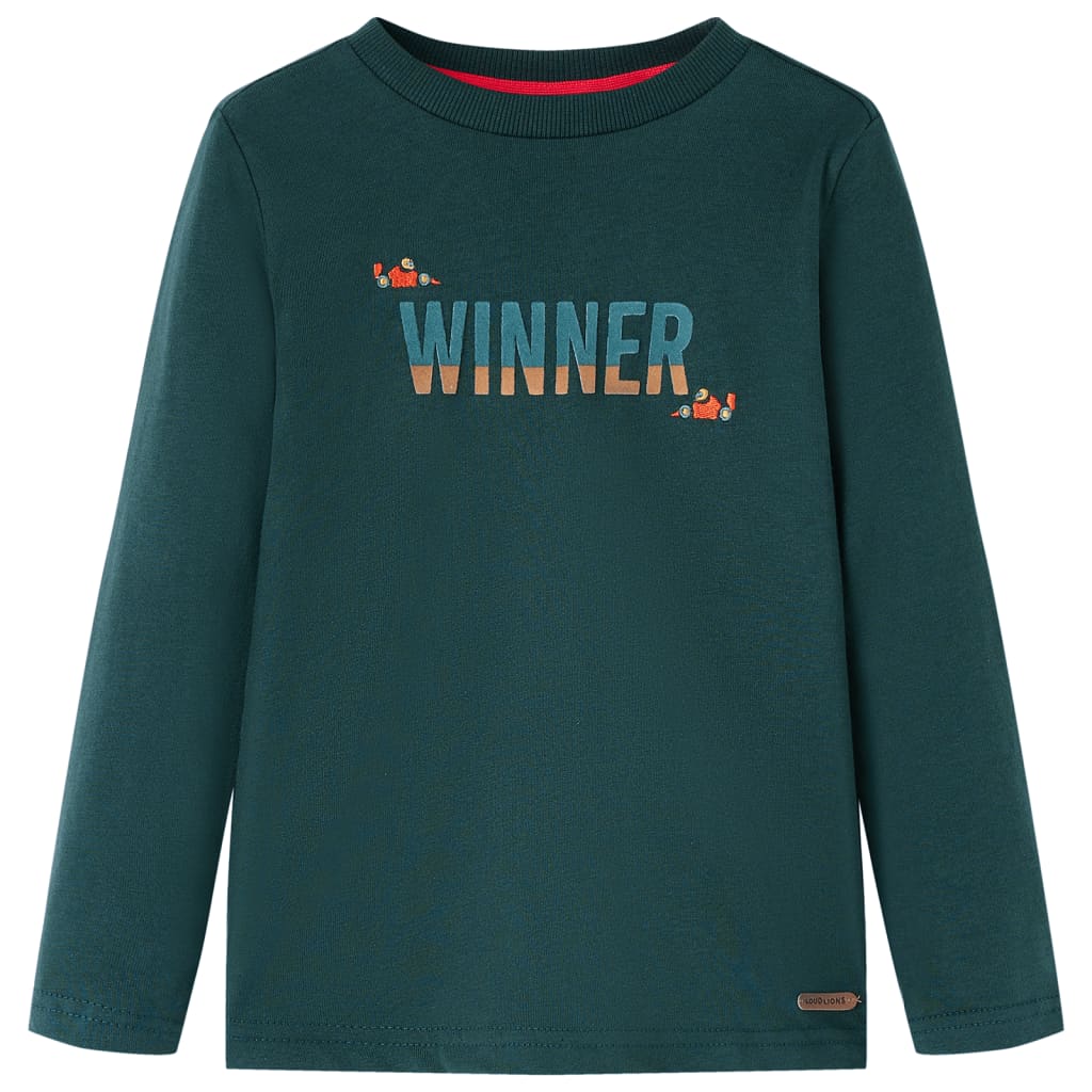 Camisa infantil de Vidaxl con mangas largas 116 Dark Green