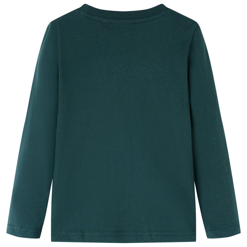 Camicia per bambini Vidaxl con maniche lunghe 116 verde scuro