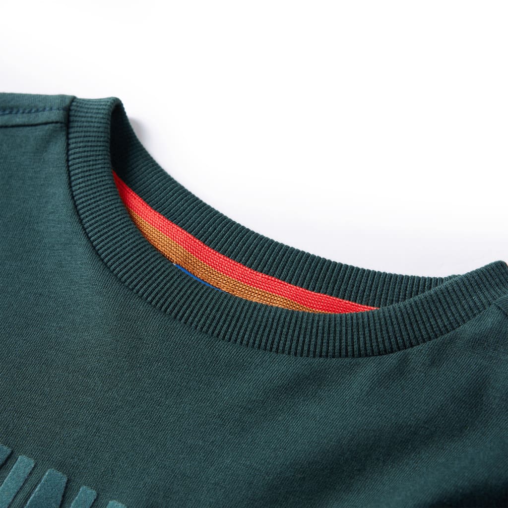 Camicia per bambini Vidaxl con maniche lunghe 116 verde scuro