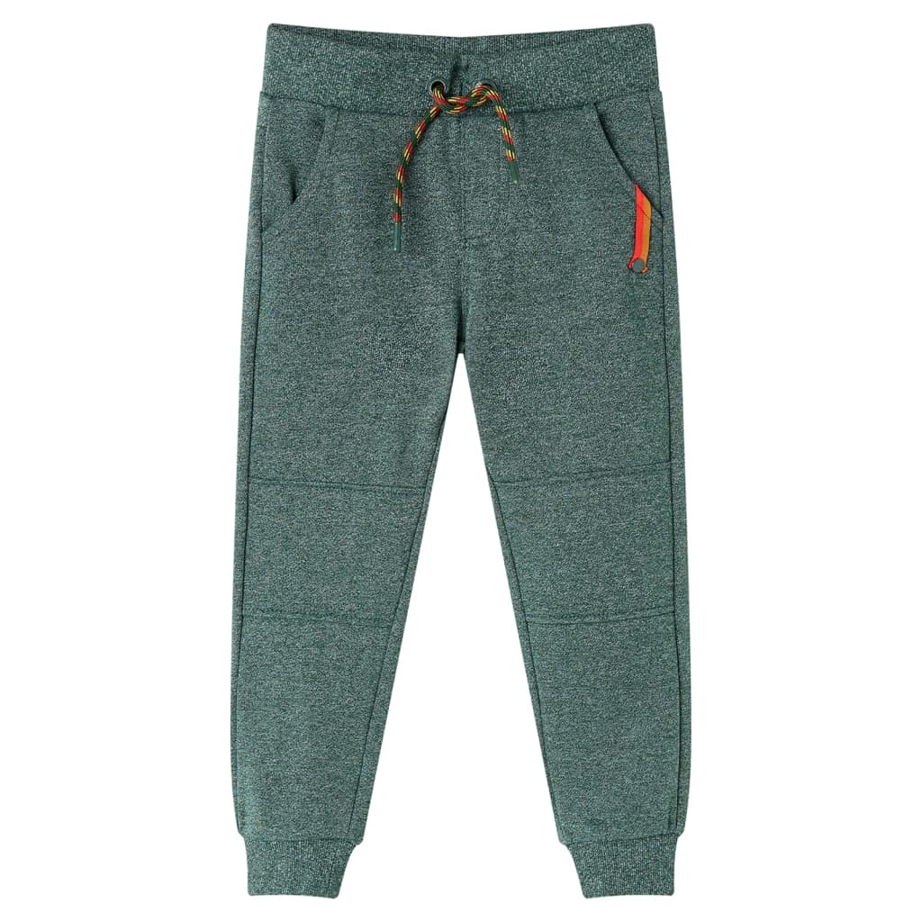 Pantalones de trote de Vidaxl para niños 140 Dark Green