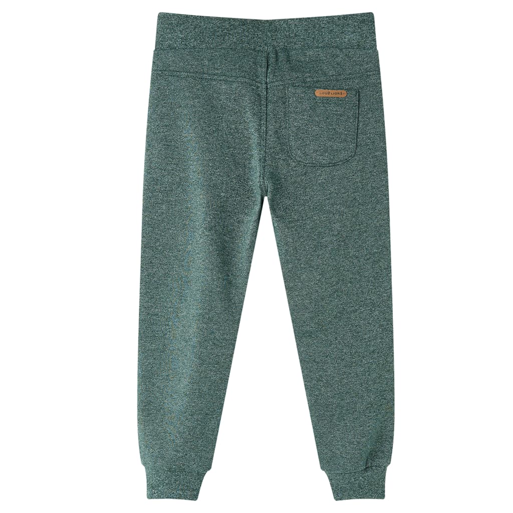 Pantalones de trote de Vidaxl para niños 140 Dark Green