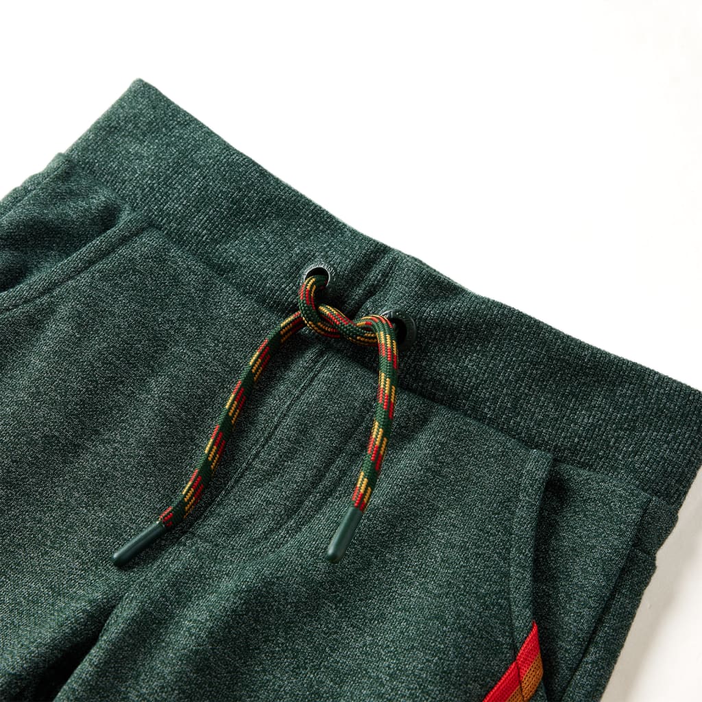 Pantalones de trote de Vidaxl para niños 140 Dark Green