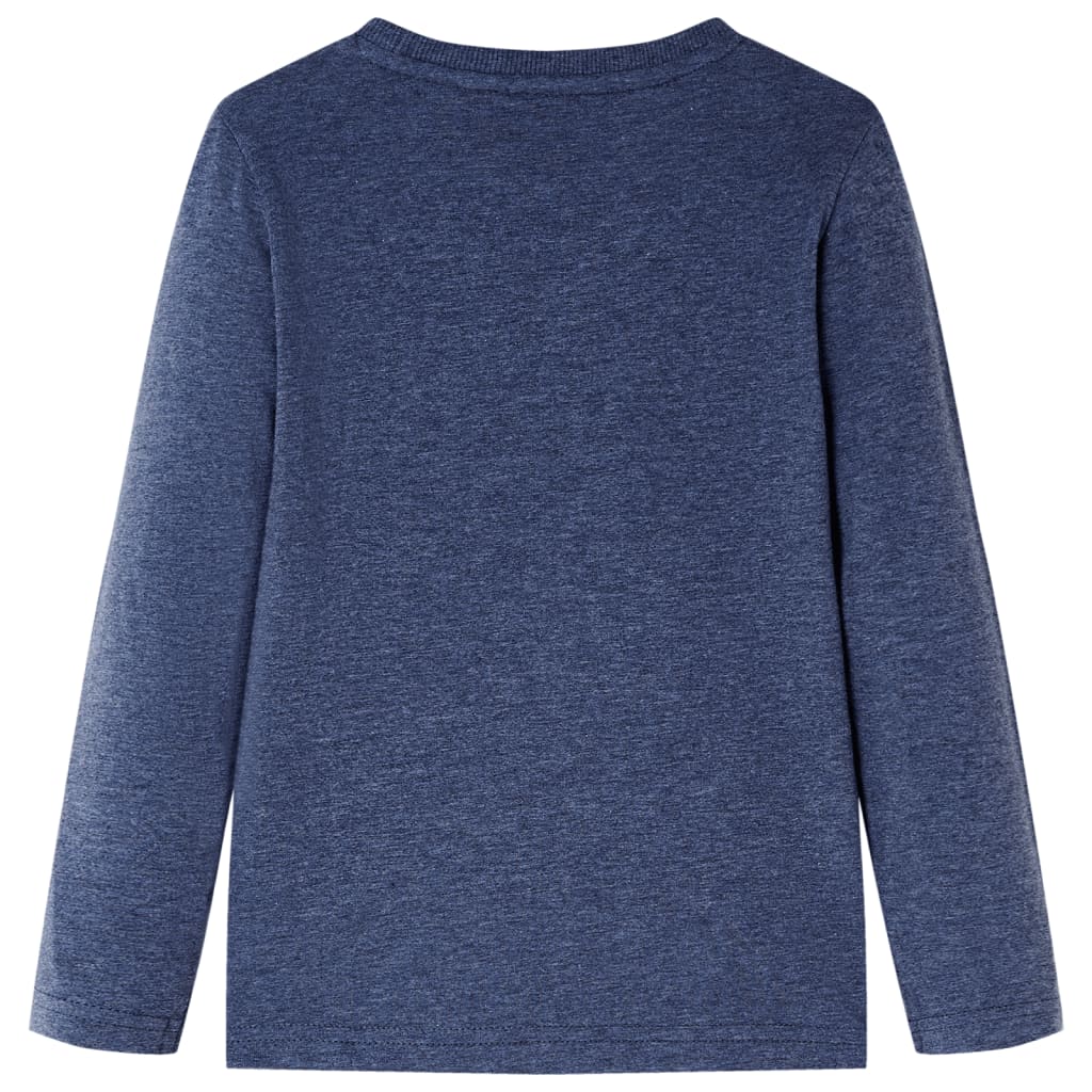 Camicia per bambini Vidaxl con maniche lunghe 128 blu scuro misto