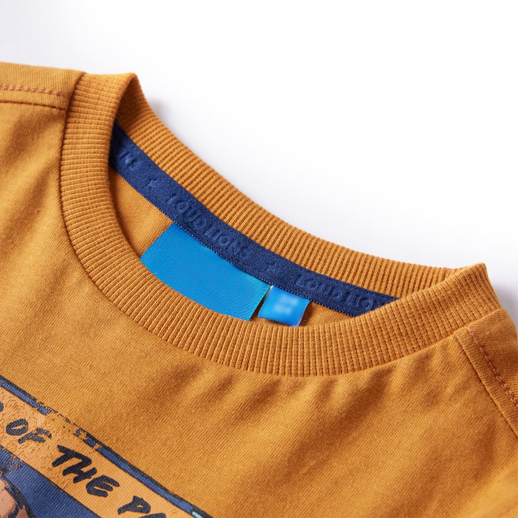 Camicia per bambini Vidaxl con maniche lunghe 116 rame scuro