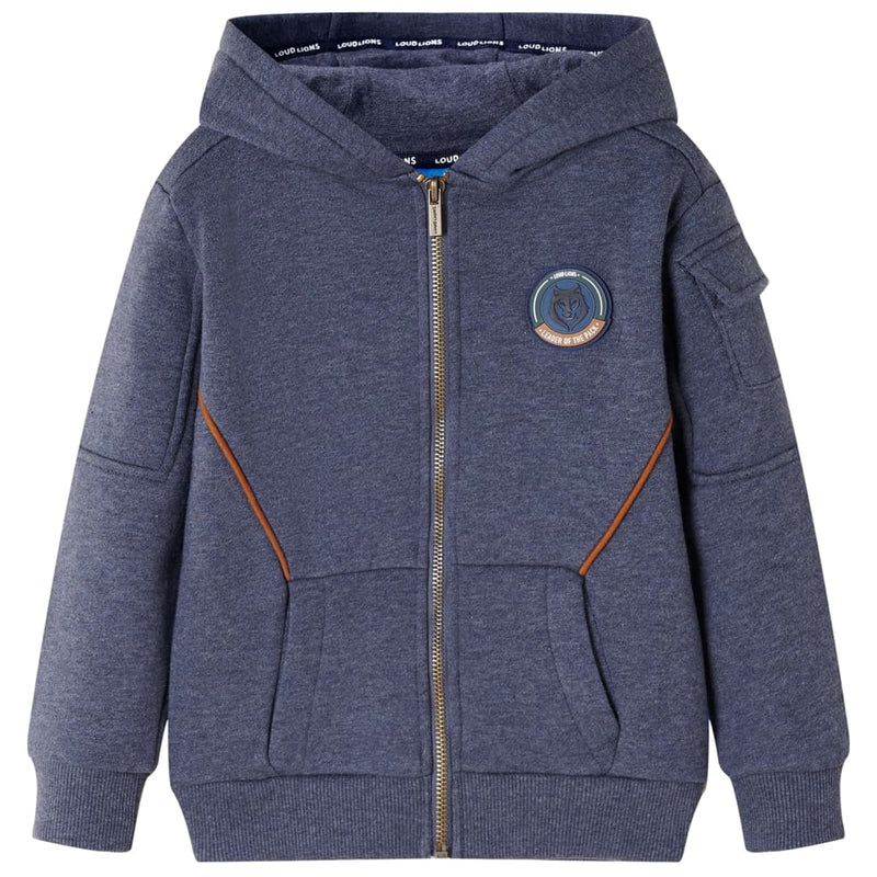 VIDAXL GIET per bambini con cappuccio e zits 128 blu scuro misto