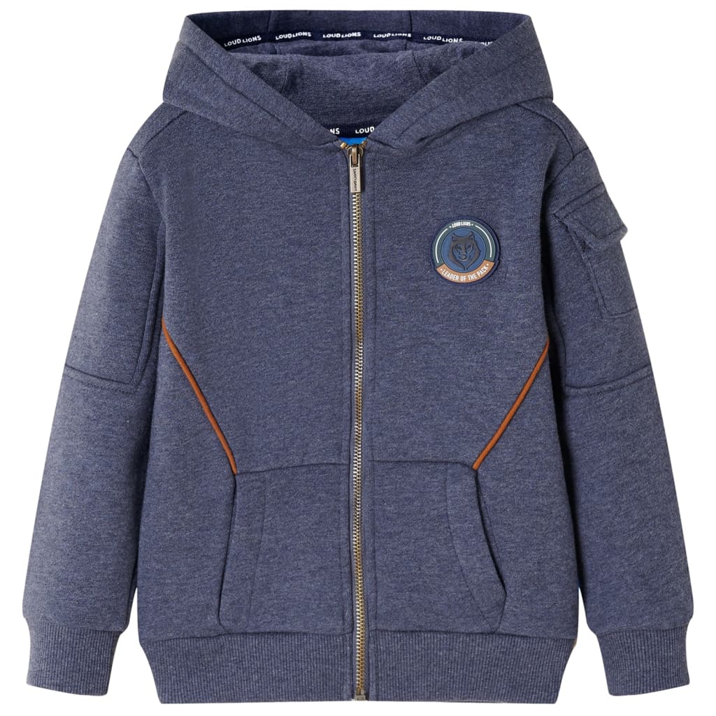 VIDAXL GIET per bambini con cappuccio e zits 128 blu scuro misto