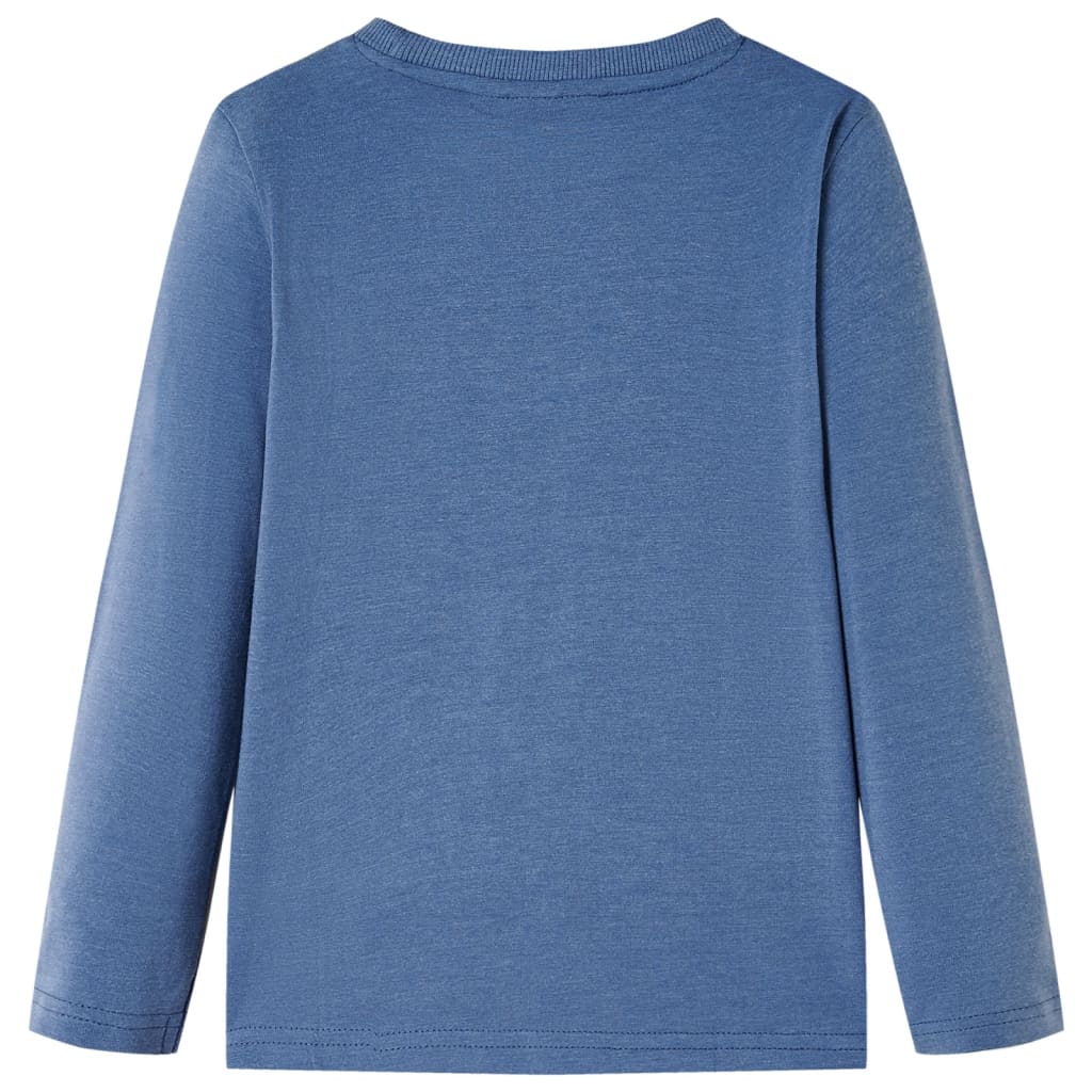 Camicia per bambini Vidaxl con maniche lunghe 116 blu misto