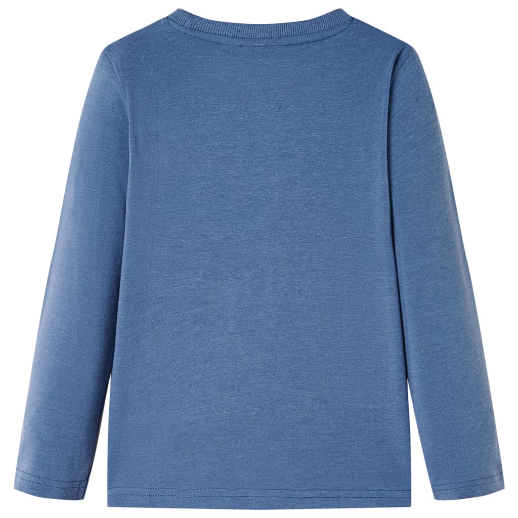 Camicia per bambini Vidaxl con maniche lunghe 128 blu misto
