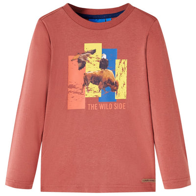 Camisa infantil de Vidaxl con mangas largas 92 Henna Bright