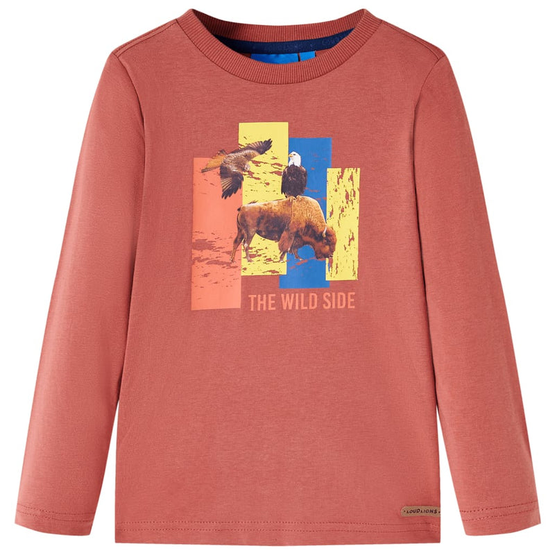Camicia per bambini Vidaxl con maniche lunghe 92 henné luminoso