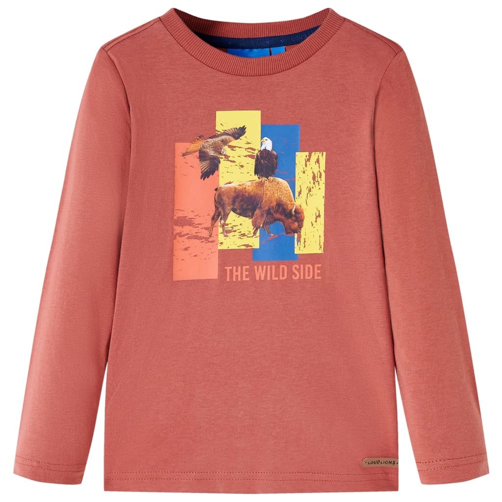 Camisa infantil de Vidaxl con mangas largas 104 Henna Bright