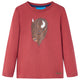 Camicia per bambini Vidaxl con maniche lunghe 116 rossastro -brown