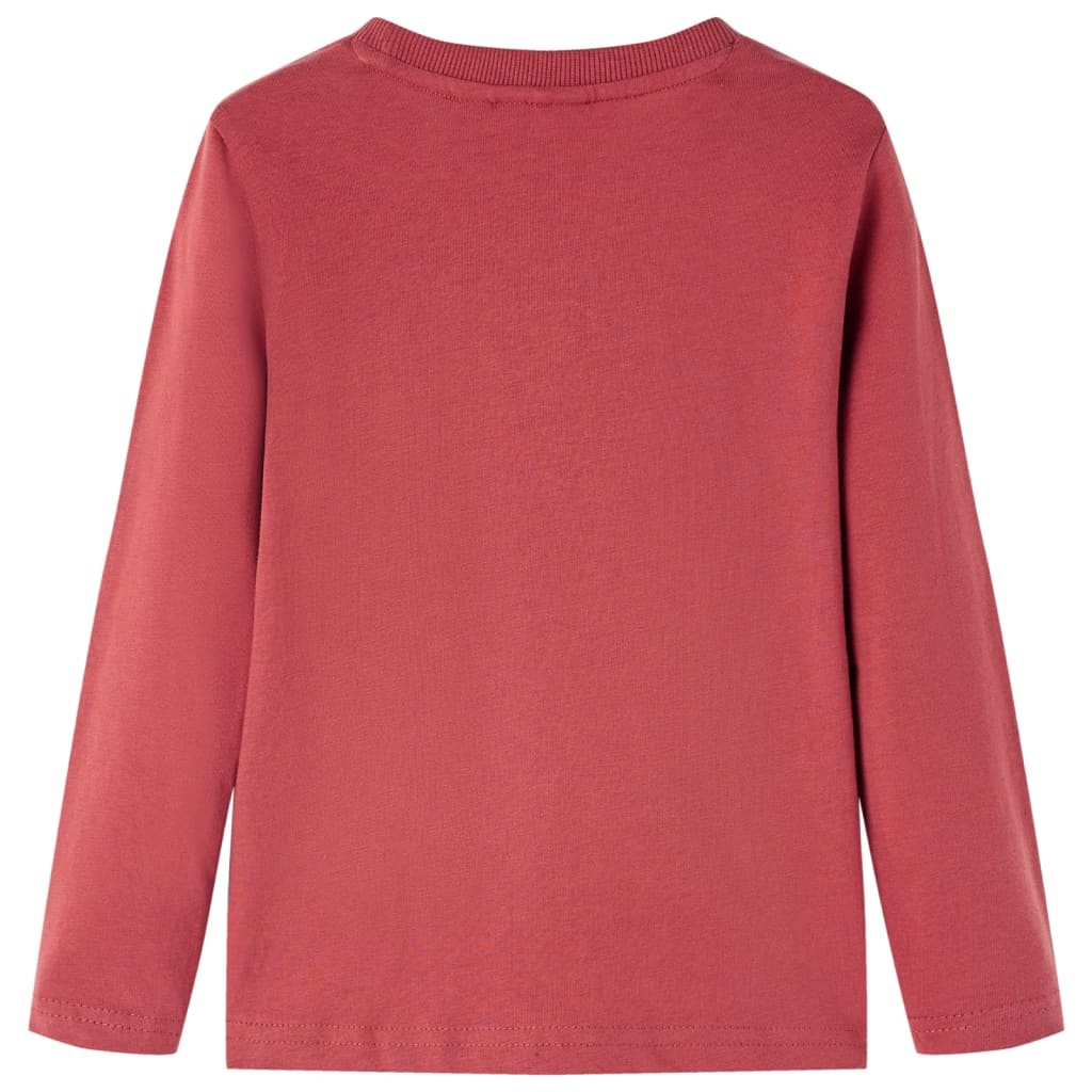Camicia per bambini Vidaxl con maniche lunghe 116 rossastro -brown