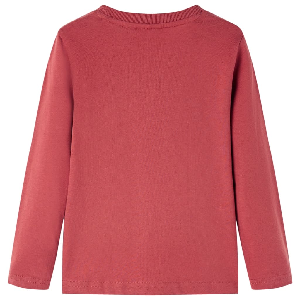 Camisa para niños Vidaxl con mangas largas 140 Reddish -Brawn