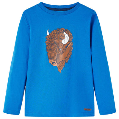 Camisa para niños Vidaxl con mangas largas 92 Cobalt azul