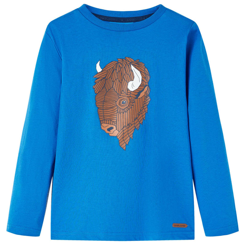 Camicia per bambini Vidaxl con maniche lunghe 92 cobalto blu