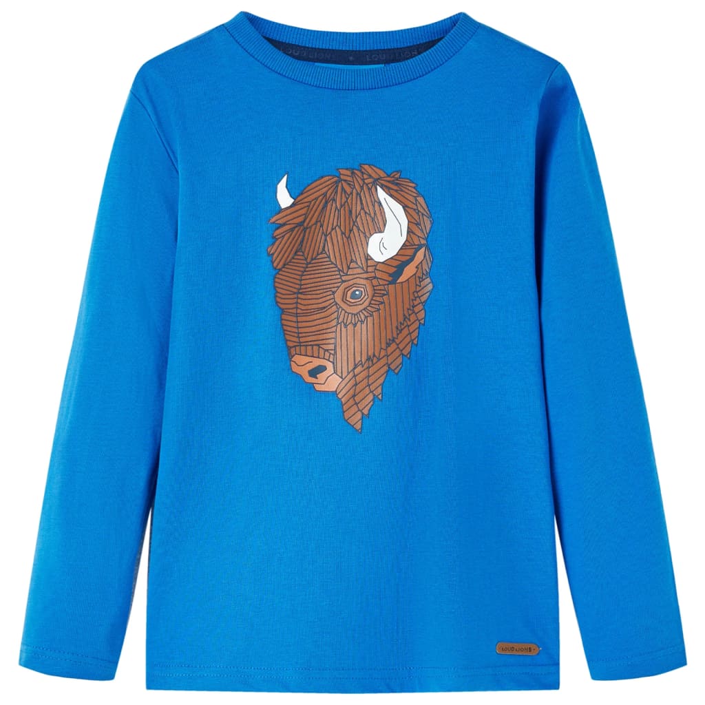 Camisa infantil de Vidaxl con mangas largas 116 Cobalt azul