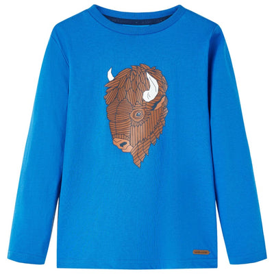 Camisa infantil de Vidaxl con mangas largas 116 Cobalt azul