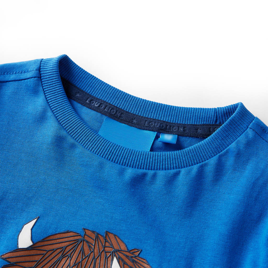 Camisa infantil de Vidaxl con mangas largas 116 Cobalt azul