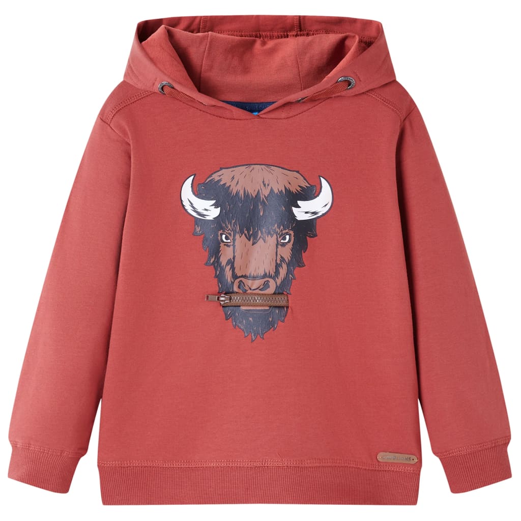 Vidaxl kindertrui met capuchon 104 roodbruin