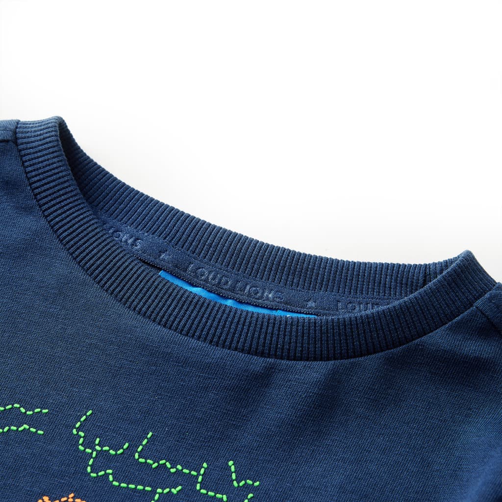 Camicia per bambini Vidaxl con maniche lunghe 116 blu navy